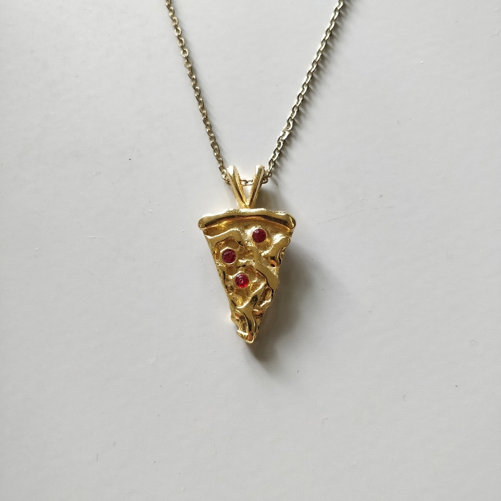 Pizza slice necklace